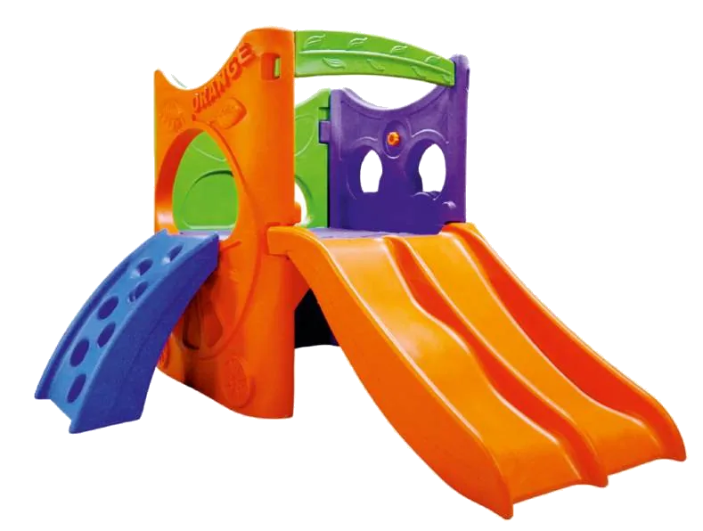 Colorful indoor slide and play structure from the Ankush Playways catalog